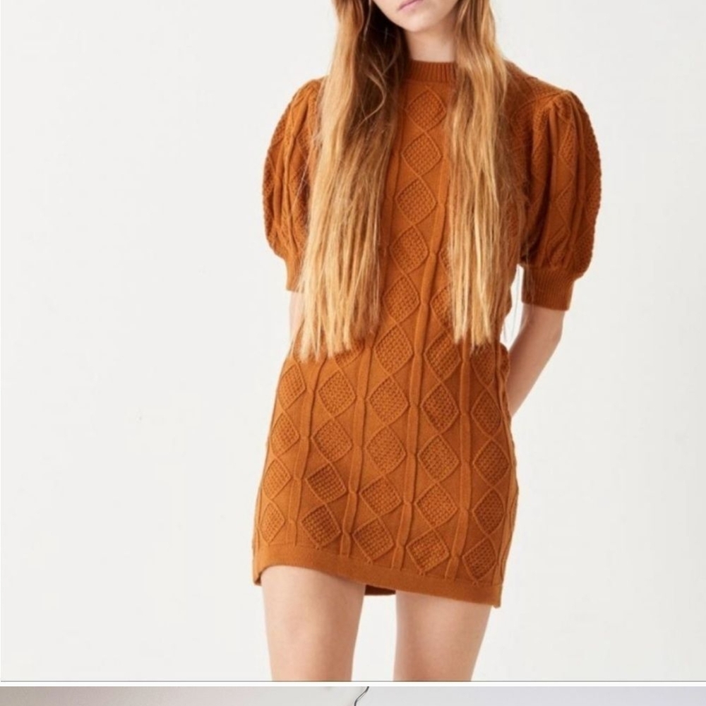 Elegant Brown Knit Dress